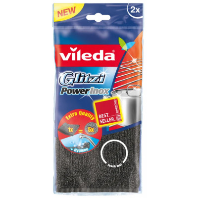 Губки кухонные Vileda Inox Power Pad металлические 2 шт. (4023103172036)