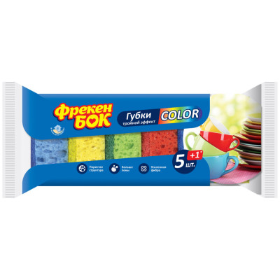 Губки кухонные Фрекен БОК Color 6 шт. (4823071630824)