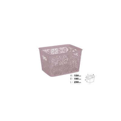 Кошик для зберігання Violet House 0502 2 Ажур Powder 7 л (0502 2 Ажур PW б/кр. 7 л)