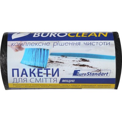 Пакеты для мусора Buroclean EuroStandart прочные черные 35 л 30 шт. (4823078922847)