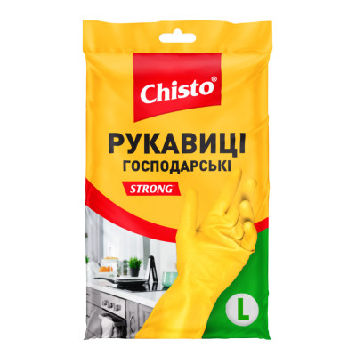 Рукавички господарські Chisto Strong Латексні 1 пара L (4820164153482)