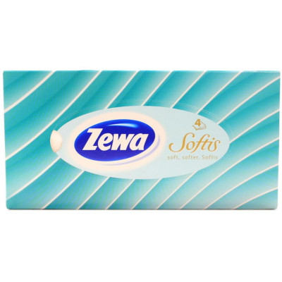 Салфетки косметические Zewa Softis Box 4-слойные 80 шт. (7322540441574)
