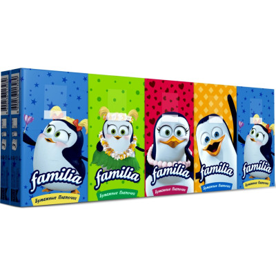 Салфетки косметические Familia 3 слоя 10 пачек по 10 шт. (8690536063284)