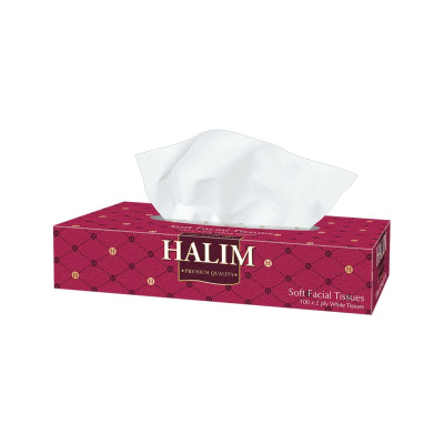 Салфетки косметические Halim 2 слоя 100 шт. (5904825069707)