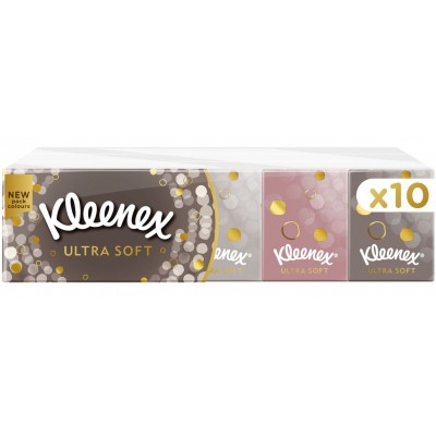 Салфетки косметические Kleenex Ultra Soft Mini четырехслойные 10 пачек по 7 шт. (5029053563909)