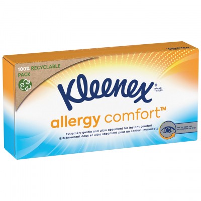 Серветки косметичні Kleenex Allergy Comfort 3 шари в коробці 56 шт. (5029053577210)