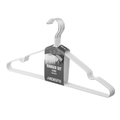 Плечики Ardesto Металлические с ПВХ покрытием Белые 40.5 см 5 шт. (ARHC2805W)