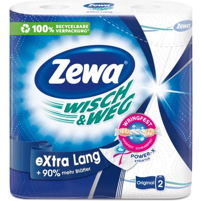 Бумажные полотенца Zewa Wisch & Weg Extra Lang 2 слоя 2 рулона (7322540833300/7322540973174)