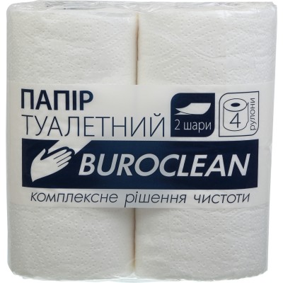 Туалетная бумага Buroclean белая 4 рулона (4823078910554)