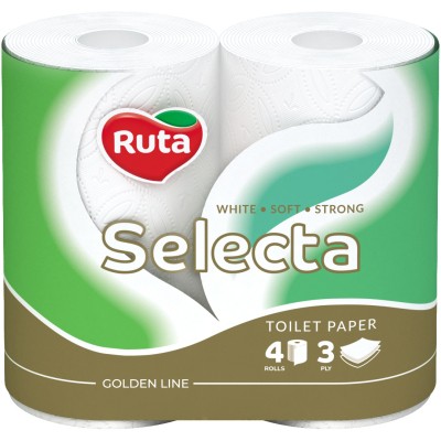 Туалетная бумага Ruta Selecta 3 слоя 4 рулона (4820023744387)