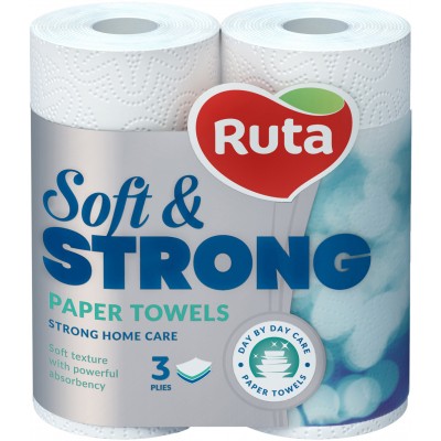 Паперові рушники Ruta Soft & Strong 3 шари 2 рулони (4820023748651)