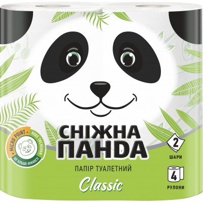 Туалетная бумага Сніжна Панда Classic 2 слоя 4 рулона (4823019007619)