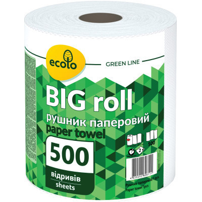 Бумажные полотенца Ruta Ecolo Big Roll 2 слоя 500 отрывов (4820202896111)