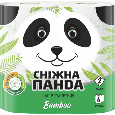 Туалетная бумага Сніжна Панда Bamboo 2 слоя 4 рулона (4823019009415)