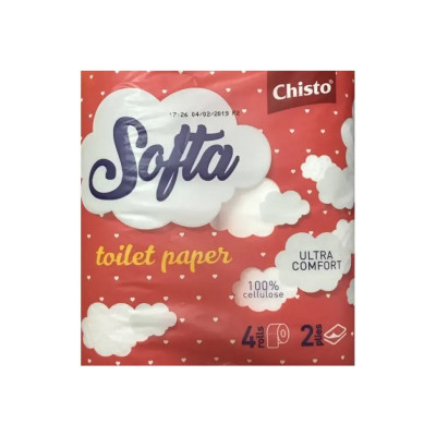 Туалетная бумага Chisto Softa 2 слоя 4 рулона (4823098408352)