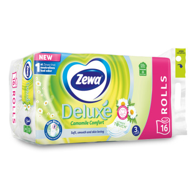Туалетная бумага Zewa Deluxe Ромашка 3 слоя 16 рулонов (7322540201925)