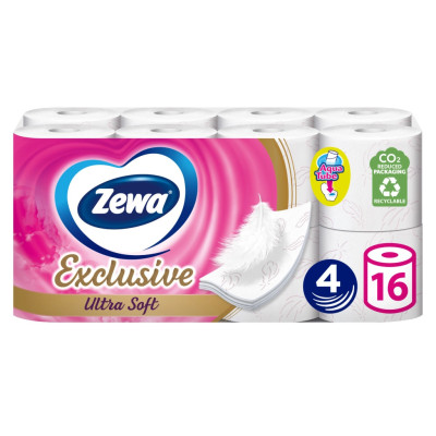 Туалетний папір Zewa Exclusive Ultra Soft 4 шари 16 рулонів (7322541188812)