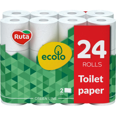 Туалетний папір Ruta Ecolo 2 шари 24 рулони (4820202895626)