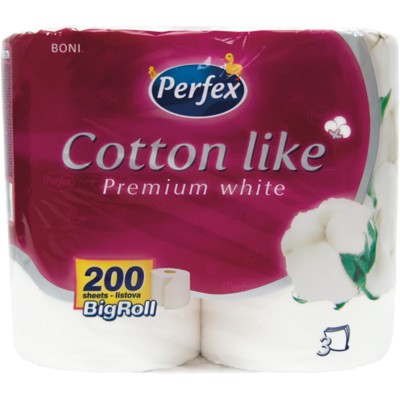 Туалетная бумага Perfex Cotton Like Premium White 3 слоя 4 рулона (8606102287329)