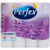 Туалетний папір Perfex Лаванда 3 шари 32 рулони (8606108597620)