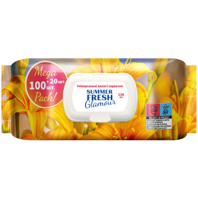 Вологі серветки Summer Fresh Glamour 120 шт. (4820207591912)
