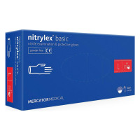 Медичні рукавички Mercator Medical Nitrylex Basic Нітрилові Неопудрені діагностичні Розмір L Сині 100 шт. (3.1007) (5906615004639/5906615035497)
