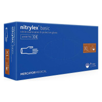 Медичні рукавички Mercator Medical Nitrylex Basic Нітрилові Неопудрені діагностичні Розмір XL Сині 100 шт. (3.1008) (5906615004714)