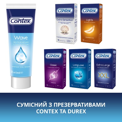 Интимный гель-смазка Contex Wave увлажняющий с пантенолом (лубрикант) 30 мл (4820108005211)