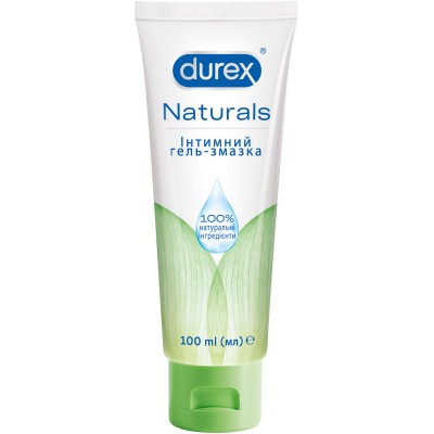 Интимный гель-смазка Durex Naturals из натуральных ингредиентов без красителей и ароматизаторов (лубрикант) 100 мл (4820108005273)