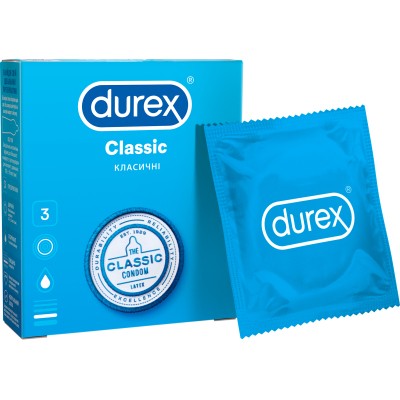 Презервативы Durex Сlassic латексные с силиконовой смазкой (классические) 3 шт. (5010232954250)