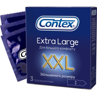 Презервативы Contex Extra Large увеличенного размера с силиконовой смазкой 3 шт. (5060040300077)