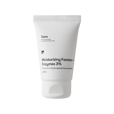 Крем для обличчя Sane Moisturizing Factors + Enzymes 3% Захисний від морозу та вітру Зі зволожувальним фактором 40 мл (4820266830861)