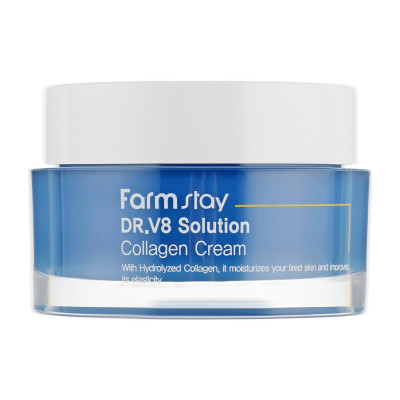 Крем для лица FarmStay DR.V8 Solution Collagen Cream Антивозрастной с коллагеном 50 мл (8809624723614)