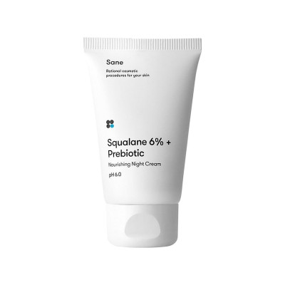 Крем для лица Sane Squalane 6% + Prebiotic Nourishing Night Cream pH 6.0 Ночной с пребиотиком и скваланом 40 мл (4820266830373)