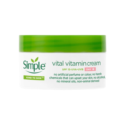 Крем для лица Simple Vital Vitamin Cream SPF15 Kind to Skin Дневной витаминный 50 мл (8710447486337)