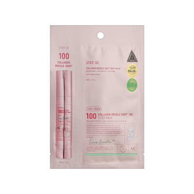 Маска для лица VT Cosmetics Cosmetics Reedle Shot Collagen Reedle Shot 100 2 Step Mask Двухэтапная увлажняющая 1.5 г + 25 г (8803463010027)
