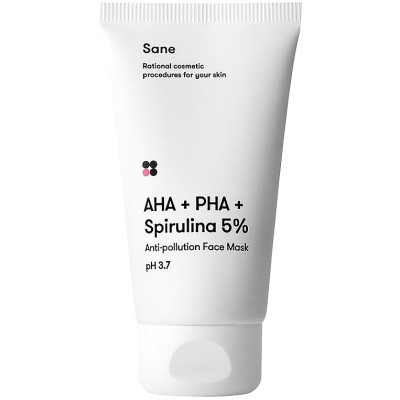 Маска для обличчя Sane AHA + PHA + Spirulina 5% Face Mask Проти токсинів з AHA + PHA + Cпіруліна 5% 75 мл (4820266830182)