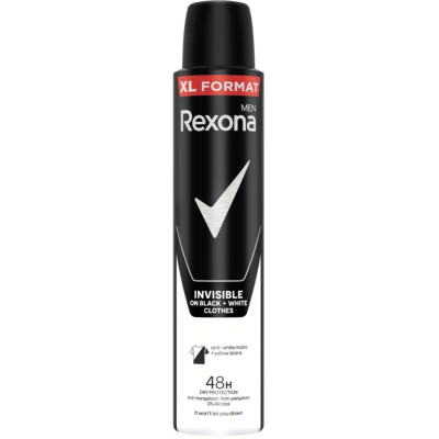 Антиперспірант Rexona Невидимий на чорному і білому 200 мл (8720181584282)