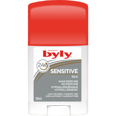 Дезодорант Byly Стік Sensitive Silk Захист 24 години Без запаху та алюмінію Гіпоалергенний для чутливої шкіри 50 (8411104004740)