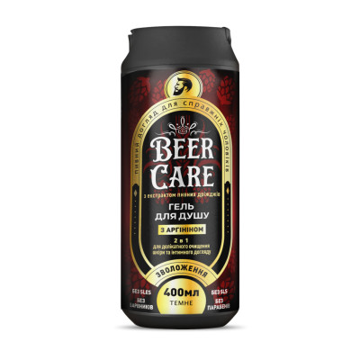 Гель для душа Beer Care 2 в 1 С аргинином Увлажнение 400 мл (4820164642009)