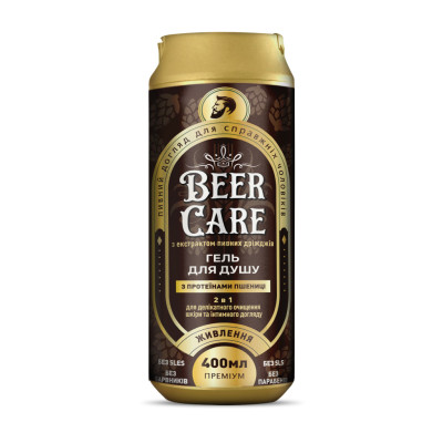 Гель для душа Beer Care 2 в 1 С протеинами пшеницы Питание 400 мл (4820164642016)