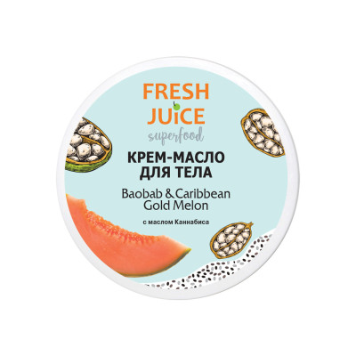 Крем для тела Fresh Juice Superfood Baobab & Caribbean Gold Melon 225 мл (4823015942327)