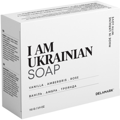 Твердое мыло DeLaMark I Am Ukrainian Ваниль-Амбра-Роза 110 г (4820152333292)