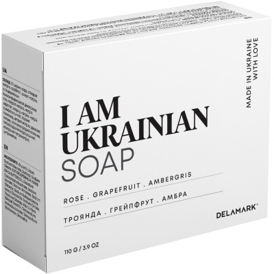 Тверде мило DeLaMark I Am Ukrainian Троянда-Грейпфрут-Амбра 110 г (4820152333315)