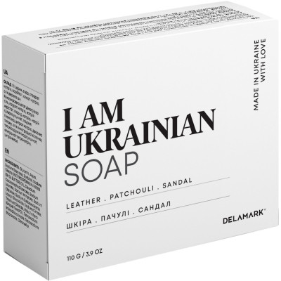 Твердое мыло DeLaMark I Am Ukrainian Кожа-Пачули-Сандал 110 г (4820152333285)