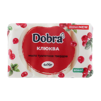 Твердое мыло Dobra Клюква 4 x 70 г (4820195504178)