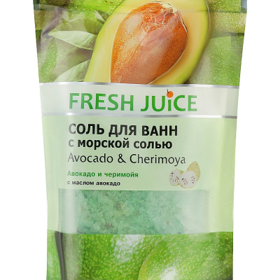 Соль для ванн Fresh Juice Avocado & Cherimoya 500 г (4823015937637)