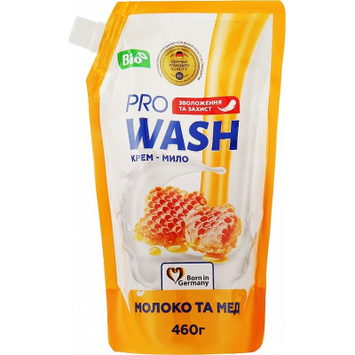 Жидкое мыло Pro Wash Молоко и мед дой-пак 460 г (4262396140265)