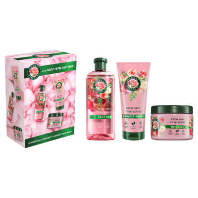 Набор косметики Herbal Essences Rose Petal Soft Шампунь 350 мл + Бальзам-ополаскиватель 250 мл + Маска для волос 300 мл (8700216614399)