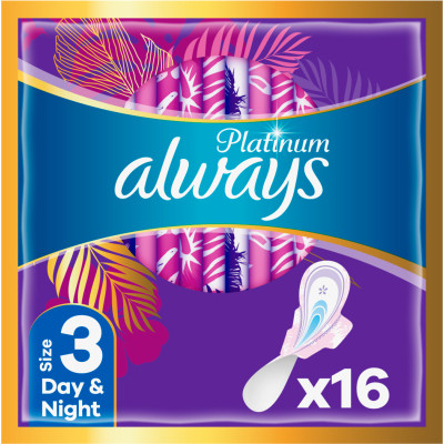 Гигиенические прокладки Always Platinum Day&Night (Размер 3) 16 шт. (8001841449982)